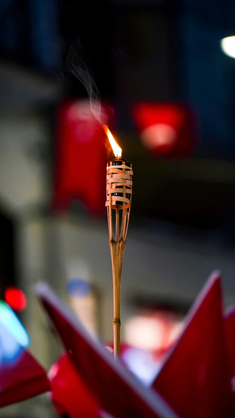 a candle that has been burnt inside a flame