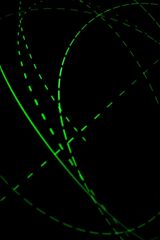 a black and green dotted screen with lines