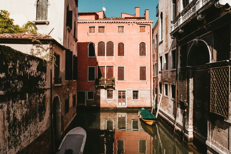 the water is still calm in the alley