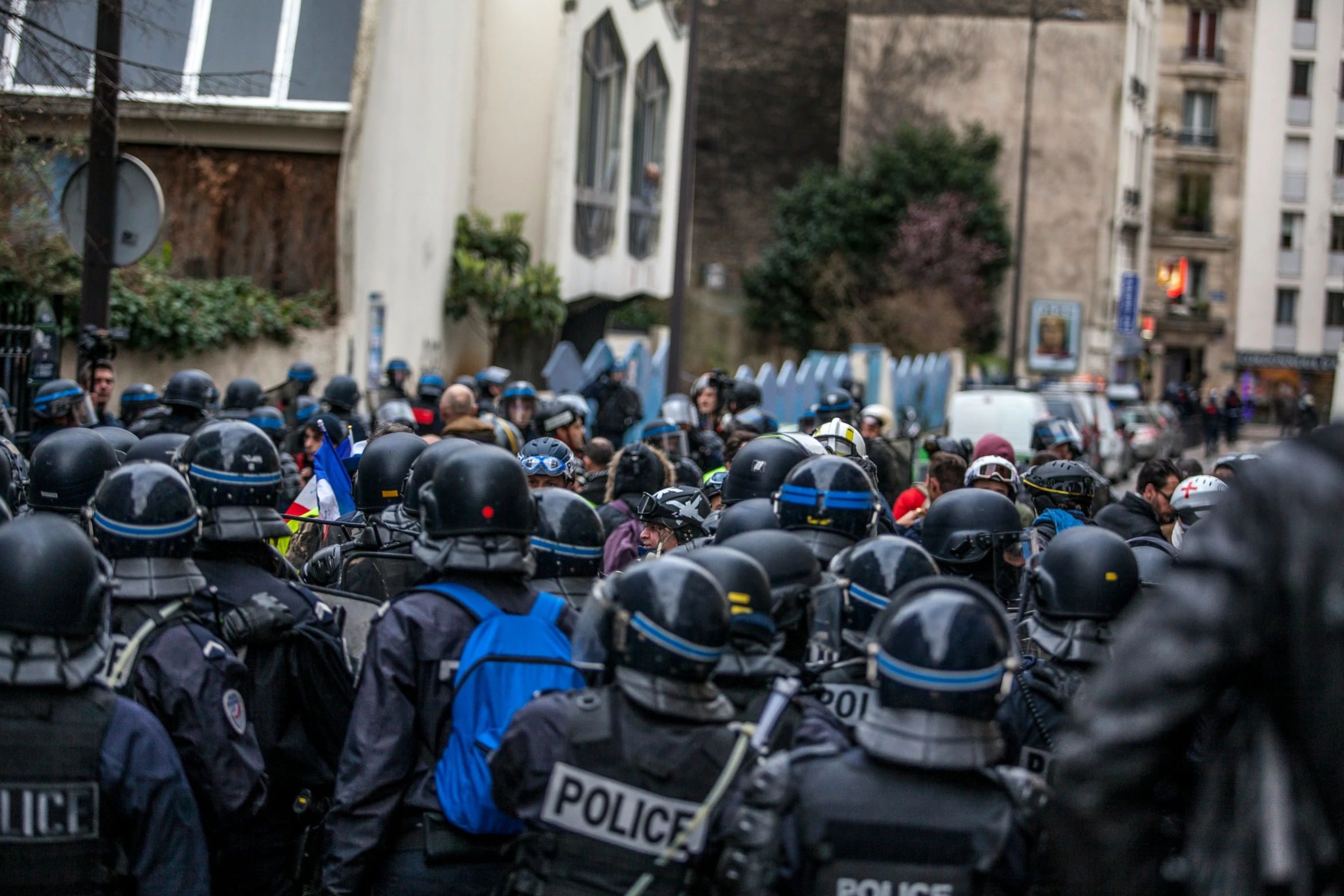 a large group of police standing next to each other