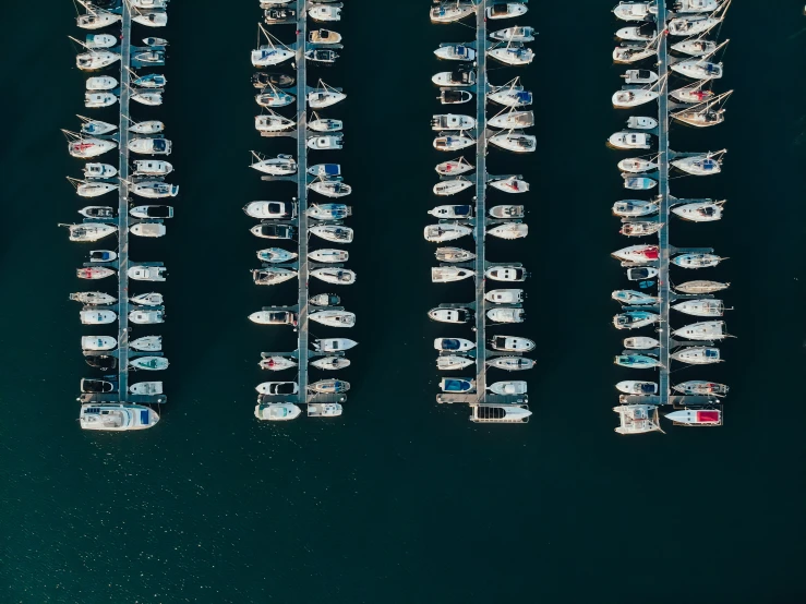 several boats are docked in the harbor