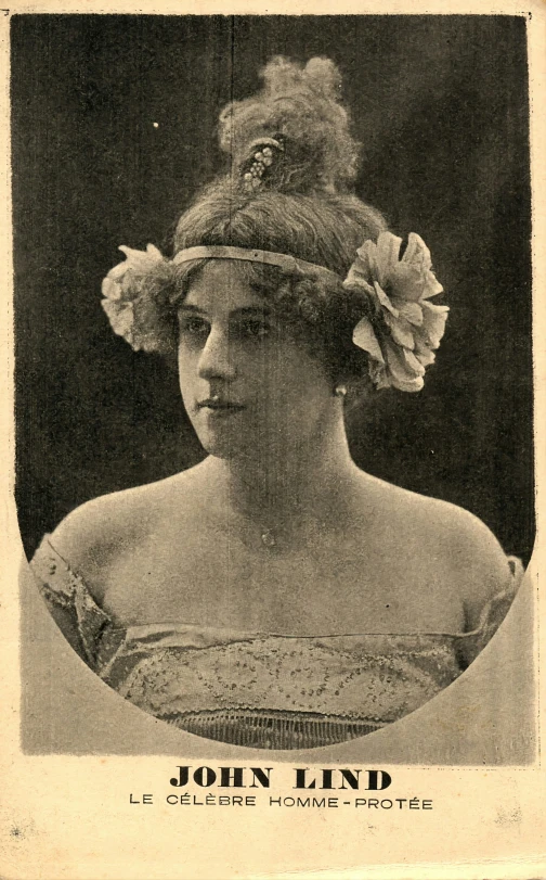 a woman in a head dress and hat