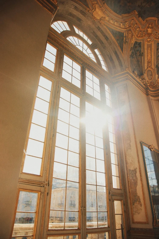 sunlight shining in through a window and into the windows