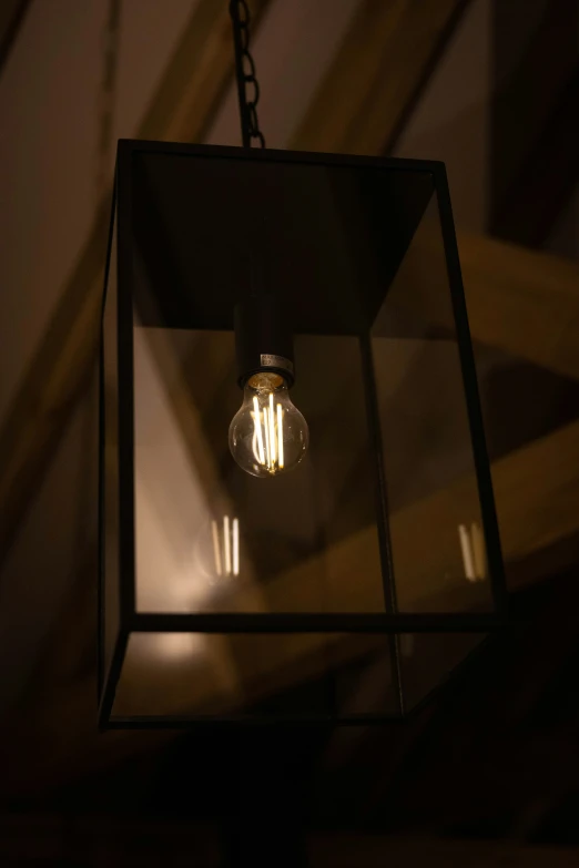 a light bulb hanging from the ceiling