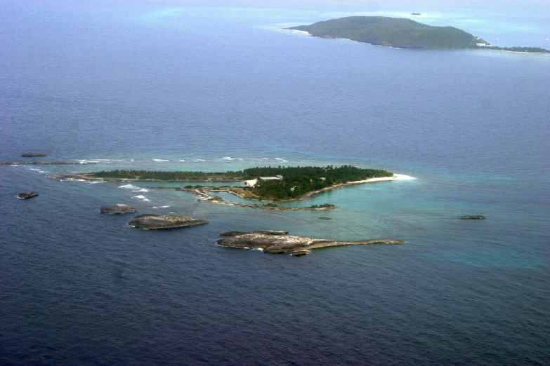 the small island is surrounded by small islands