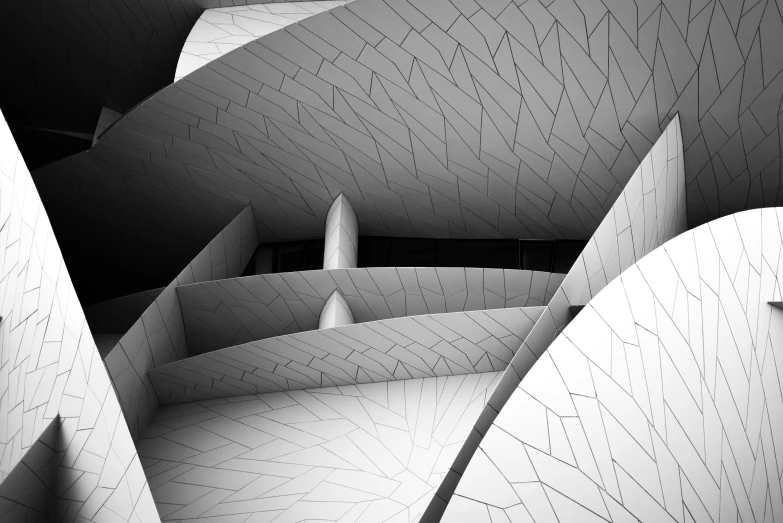 an architectural structure with many curves and curves