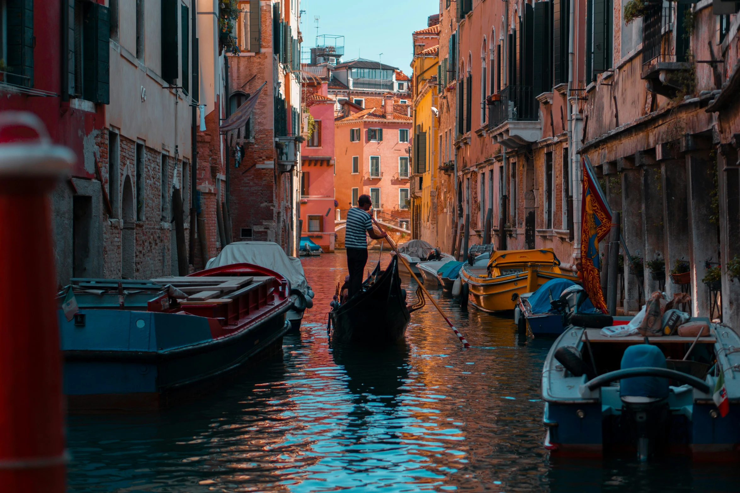 the city is flooded and traffic on the water