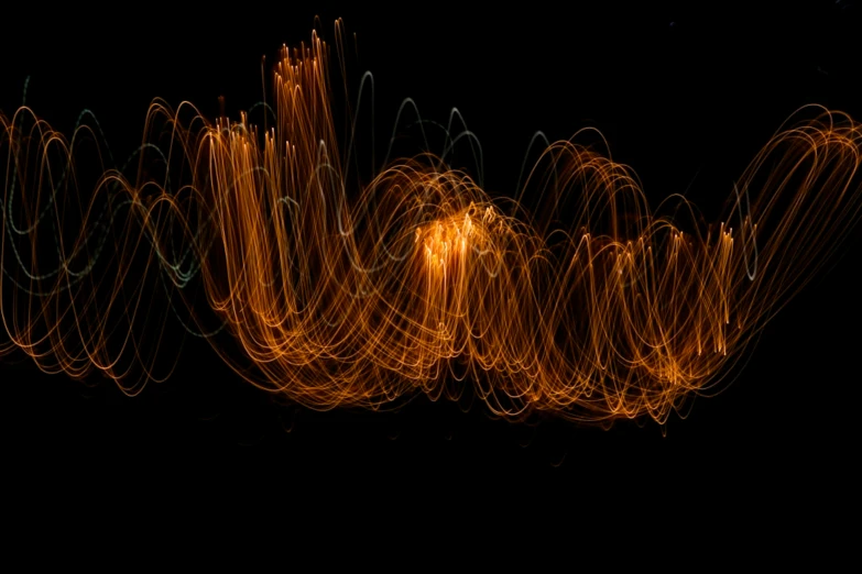 a blurry image with long exposure using bright lights