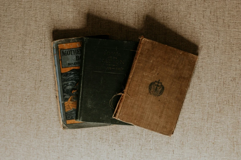 a book laying on top of a chair next to a blanket