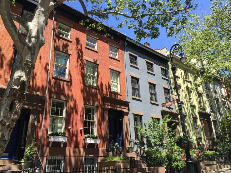 a row of homes on a sunny day