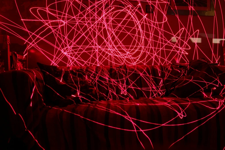 this is an image of a room with red light