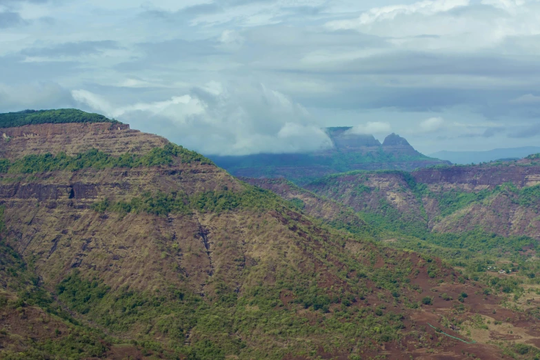 a view of a mountain range from a helicopter