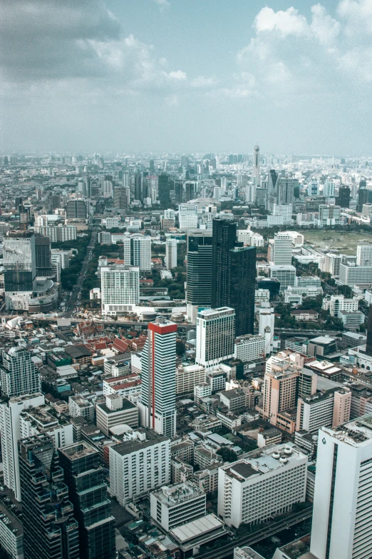 a picture from a high above of some tall buildings