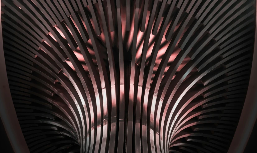 a view from below of a metal sculpture