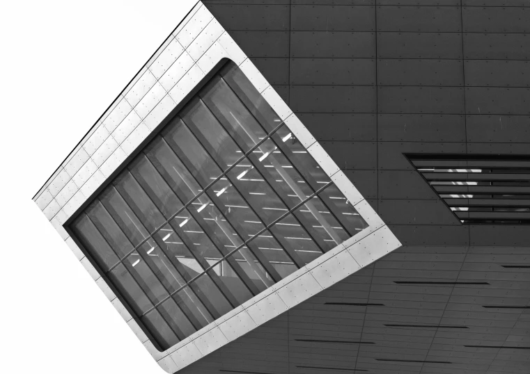 a building with windows next to a skylight