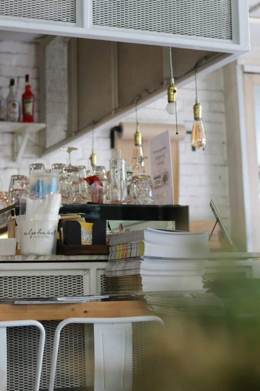 empty bar with clear alcohol and wine