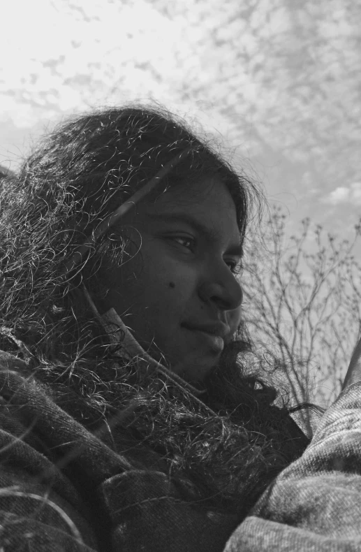 young african american girl wearing a winter coat