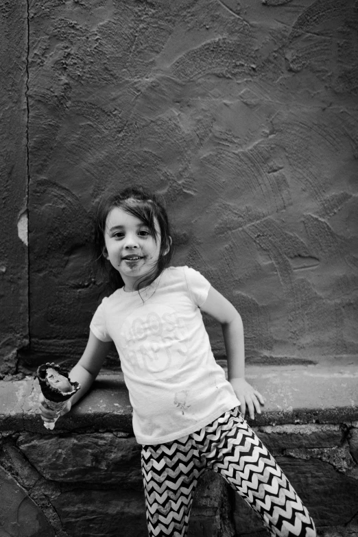a black and white po of a little girl