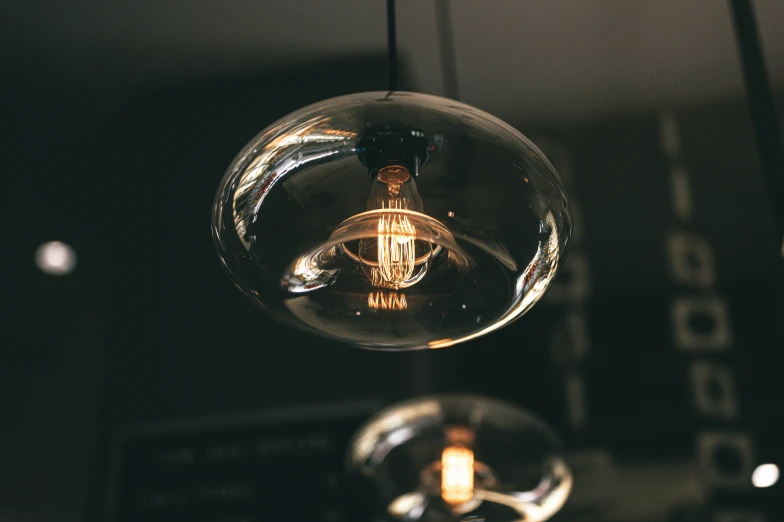 the inside of a light bulb on a chandelier