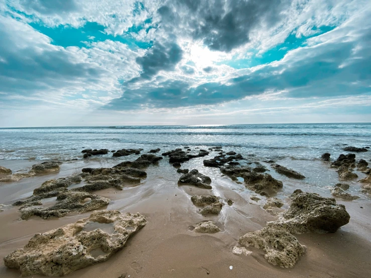 there is a sandy beach near the ocean