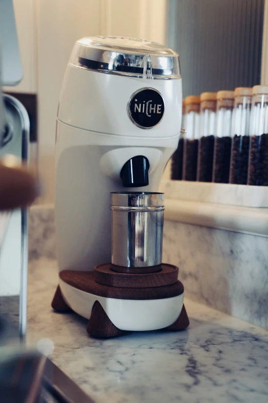 this coffee maker is sitting on the counter