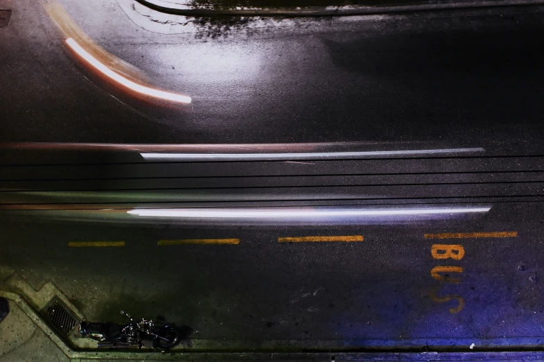 a view from under the vehicle with the ke light on