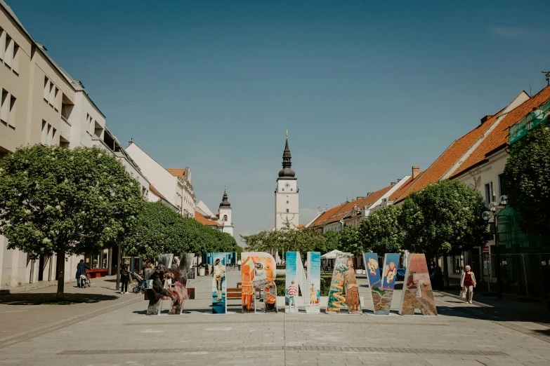 this is a very colorful city square