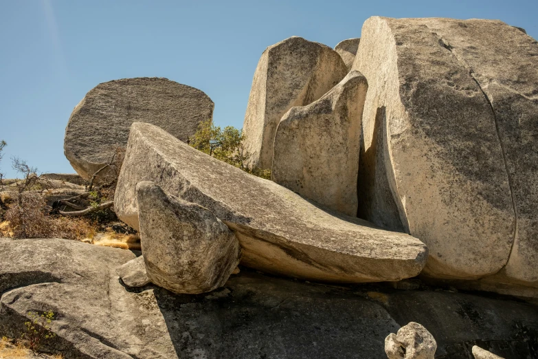 boulders and large rocks of various sizes and shapes