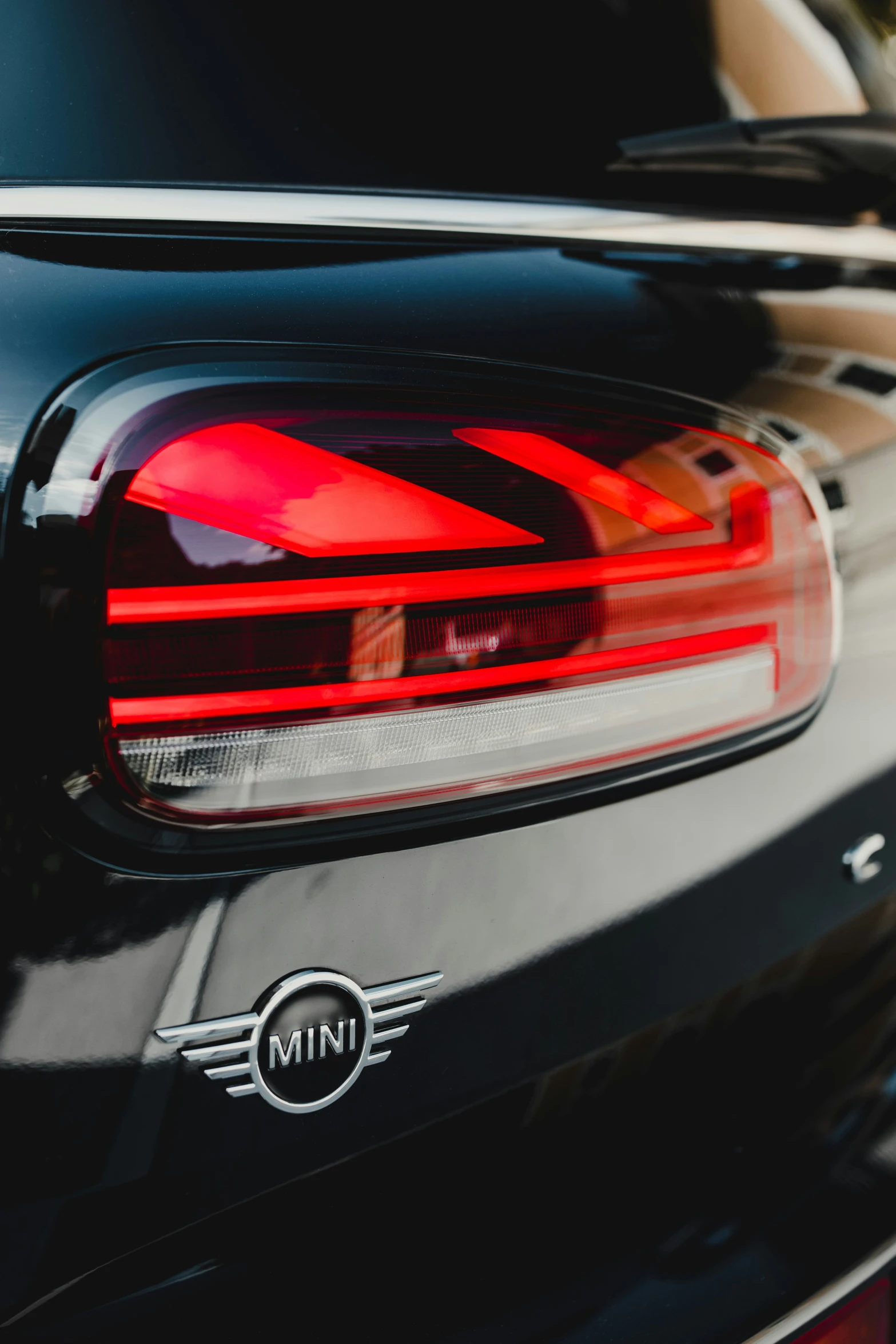 a close - up po of the tail lights of a vehicle