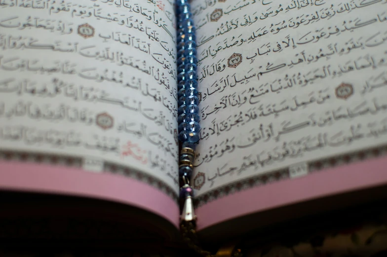 an opened book that is decorated with intricate writing