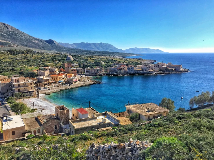 small town along a large body of water