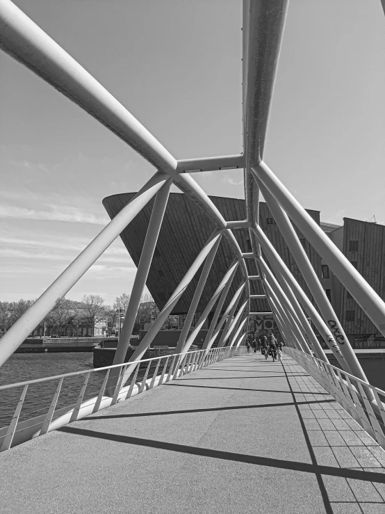 the metal structure is against the sky