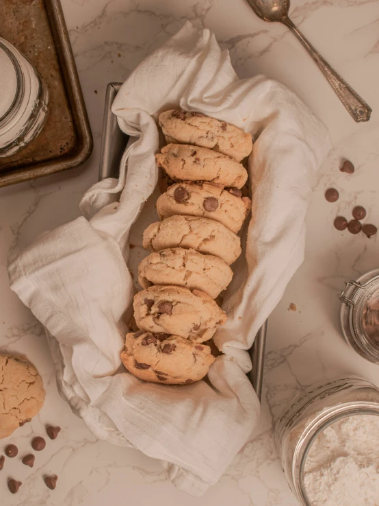 a bunch of cookies that are laying on the counter