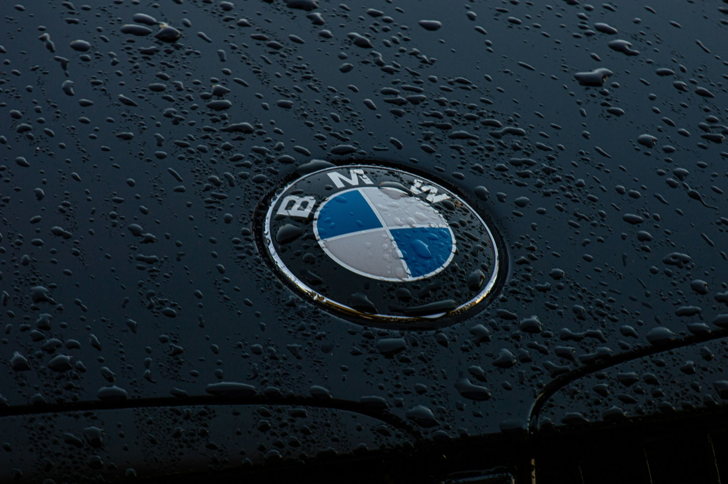 a car with water droplets on it