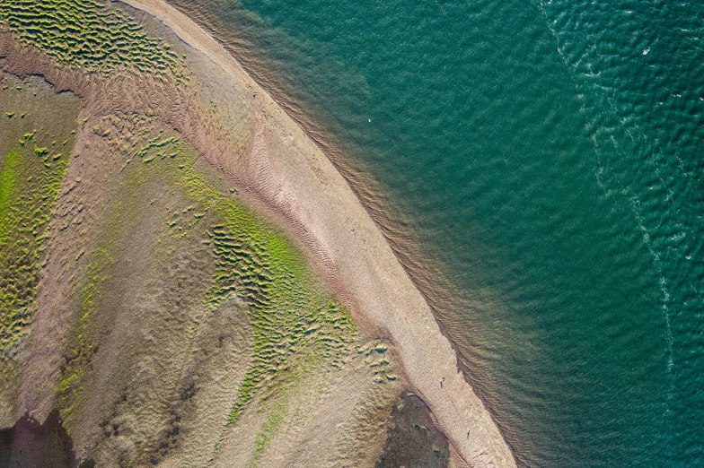 the view from above of water and land