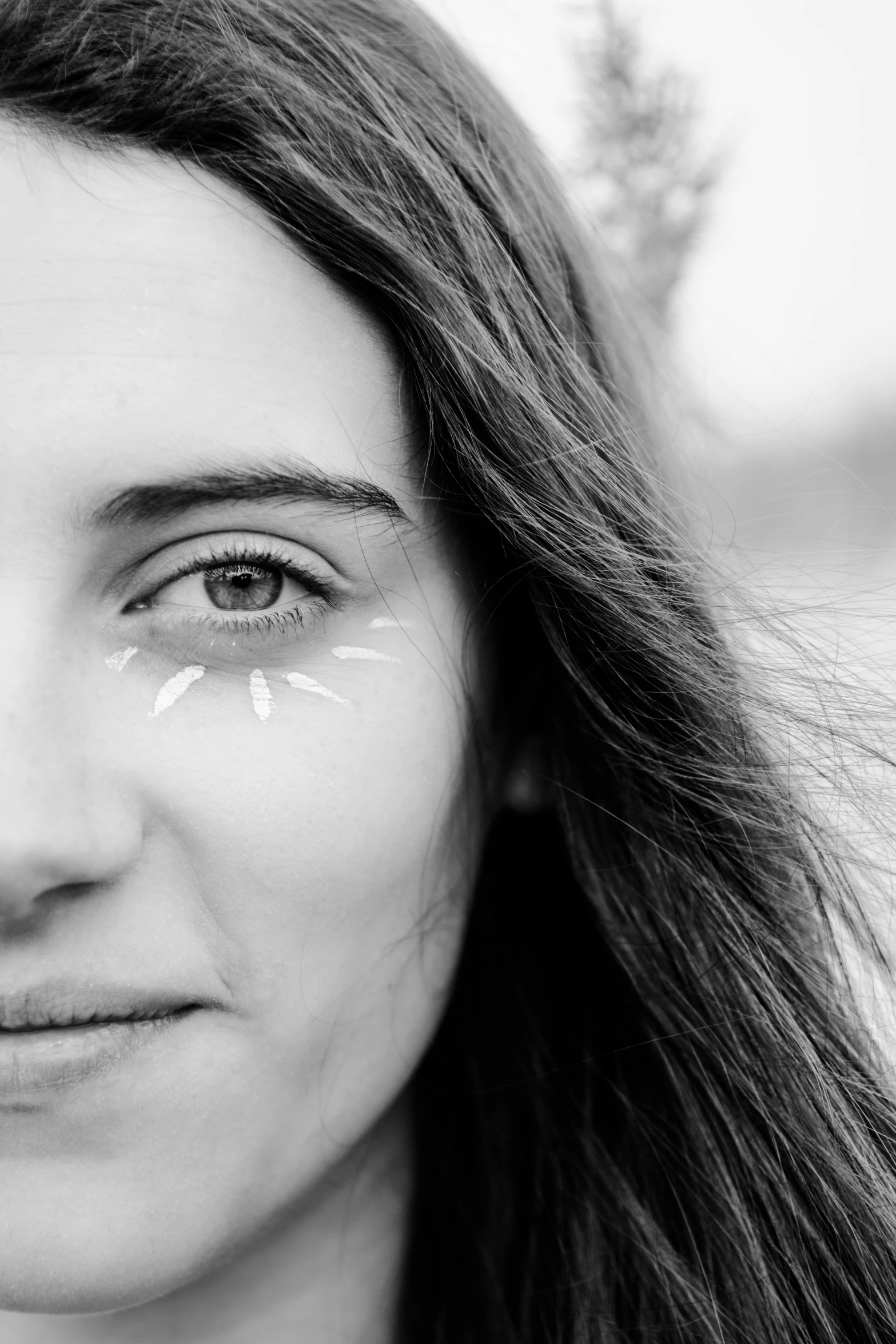 a black and white po of a woman