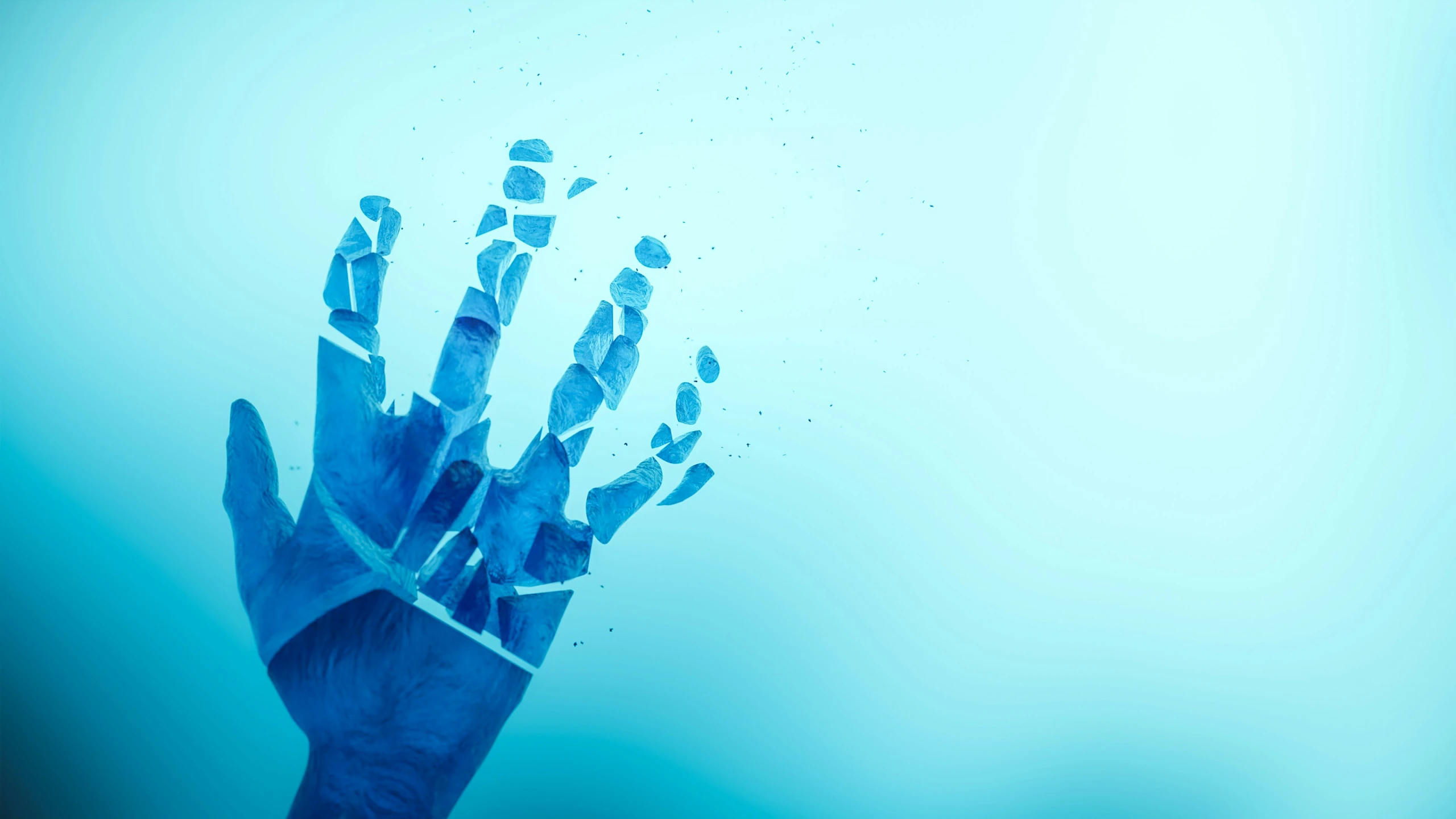 there are two hands holding up soing on a blue background