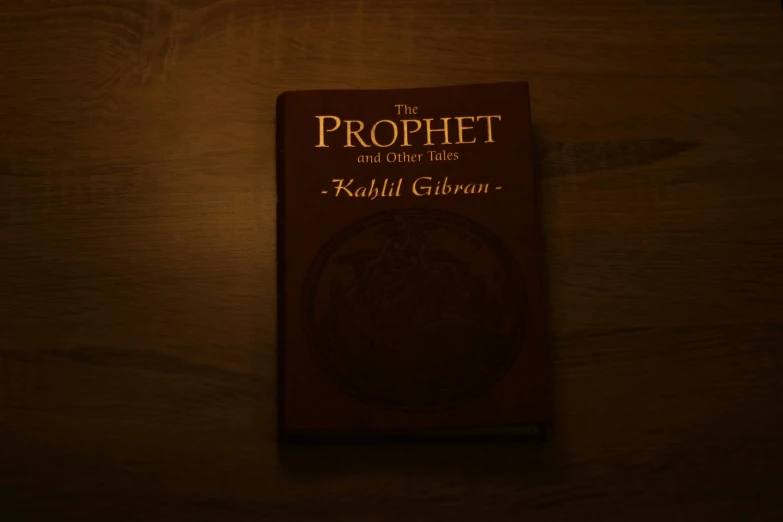 a brown book with the words the prophet on it