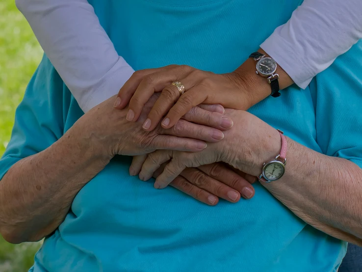there are two hands folded together to show support