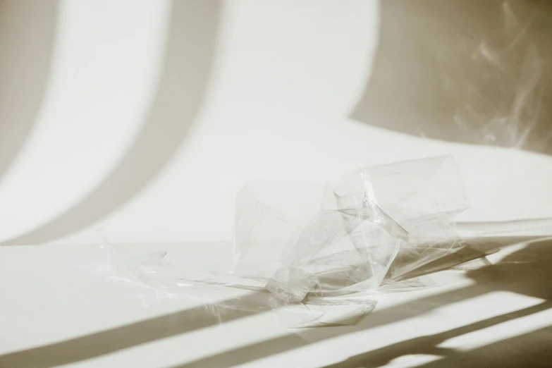 a close up of a white table with only food