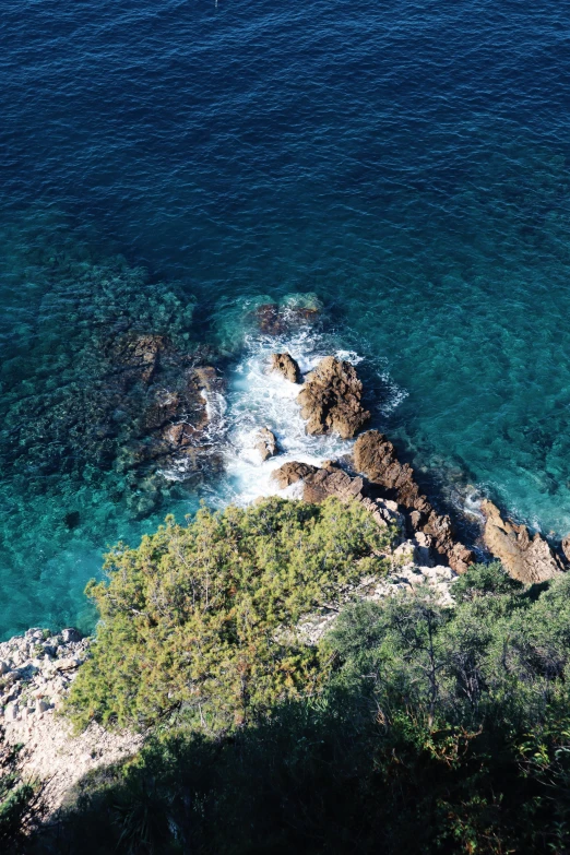 the view from a very high altitude of water