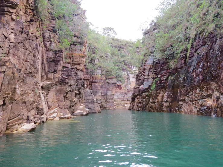 water and rocks in a stream in a canyon