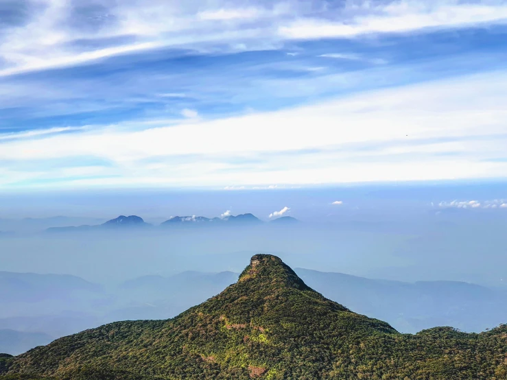 a view of the top of a mountain from a distance