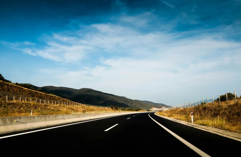 view from inside of a vehicle of a highway