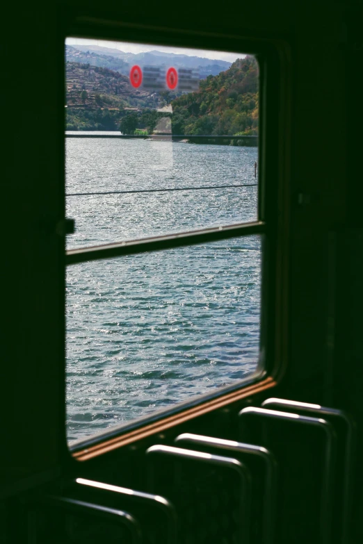 looking out the window at an out over water