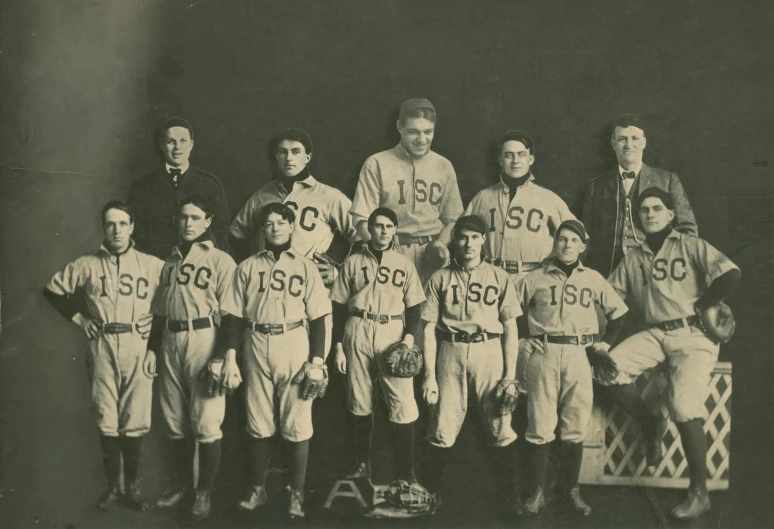 this vintage baseball team is posing for a picture