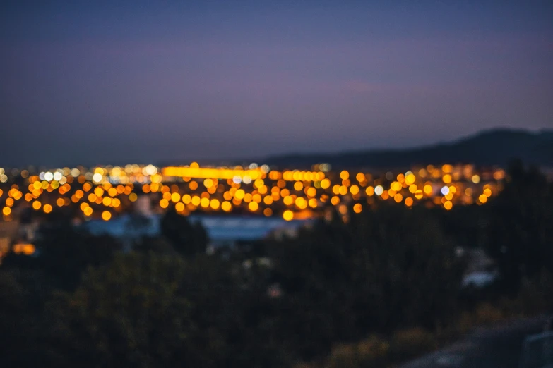 blurred pograph of city lights at night