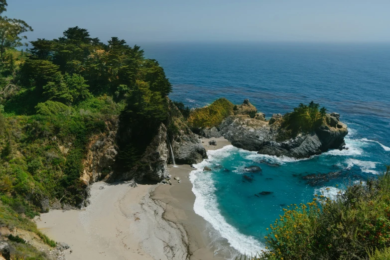 a view of the water from an overlook point