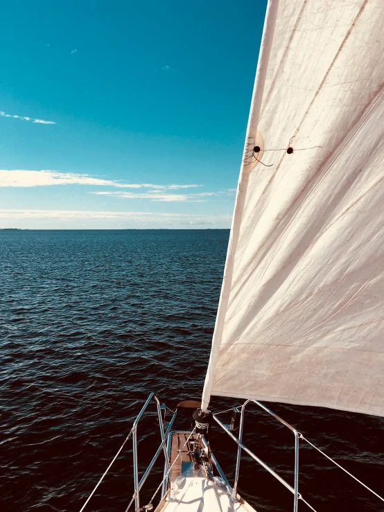 sailboat on ocean with view of sky and water