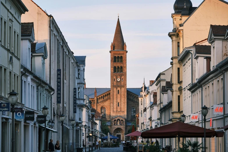 a city street with many buildings in it